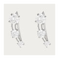 “Trio De Pierre” Earrings 375/1000 White Gold