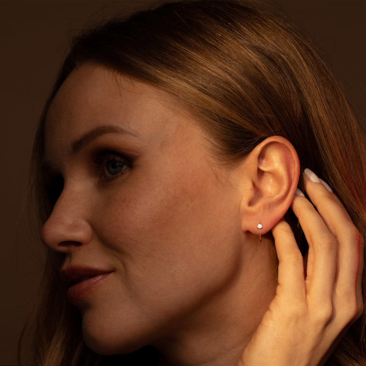 Boucles D'Oreilles "Arc Brillant" Or Jaune 375/1000