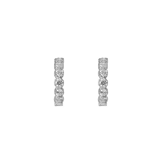 Boucles D'Oreilles "Luminous" - Or Blanc 375/1000 Et Zirconium