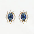 Pendientes “Brela” en oro amarillo 375/1000 y zafiro