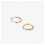 Boucles D'Oreilles "Créoles Colored" - Or Jaune 375/1000