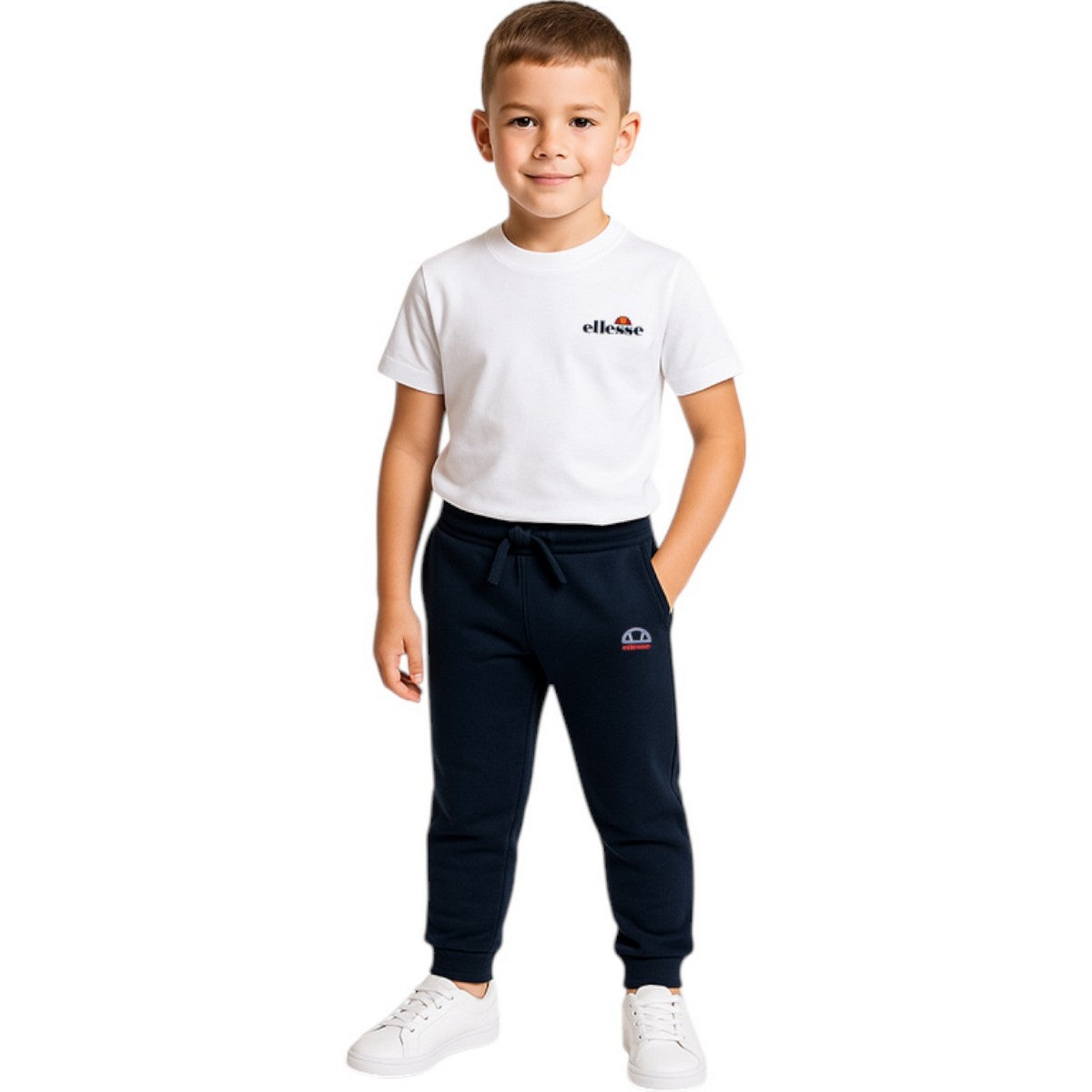 Pack of 2 Ellesse Boys' T-Shirts and Jogging Pants - Navy/White