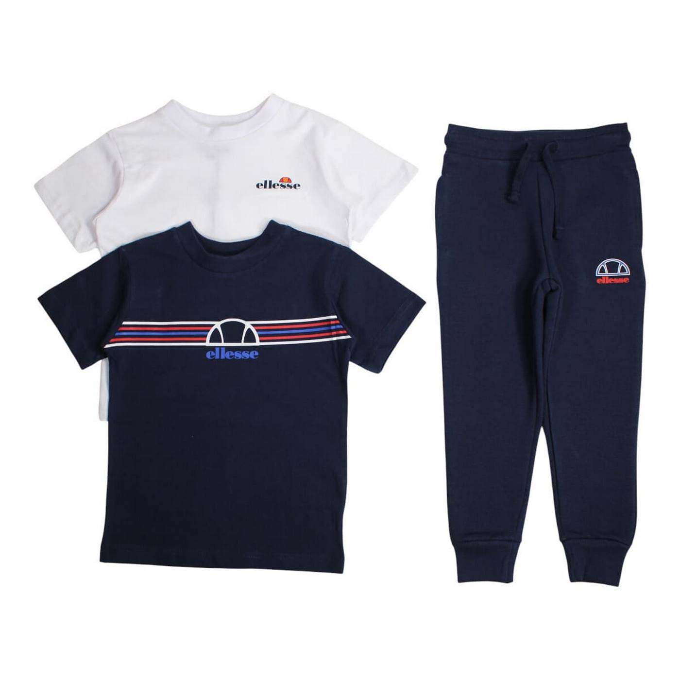 Pack of 2 Ellesse Boys' T-Shirts and Jogging Pants - Navy/White