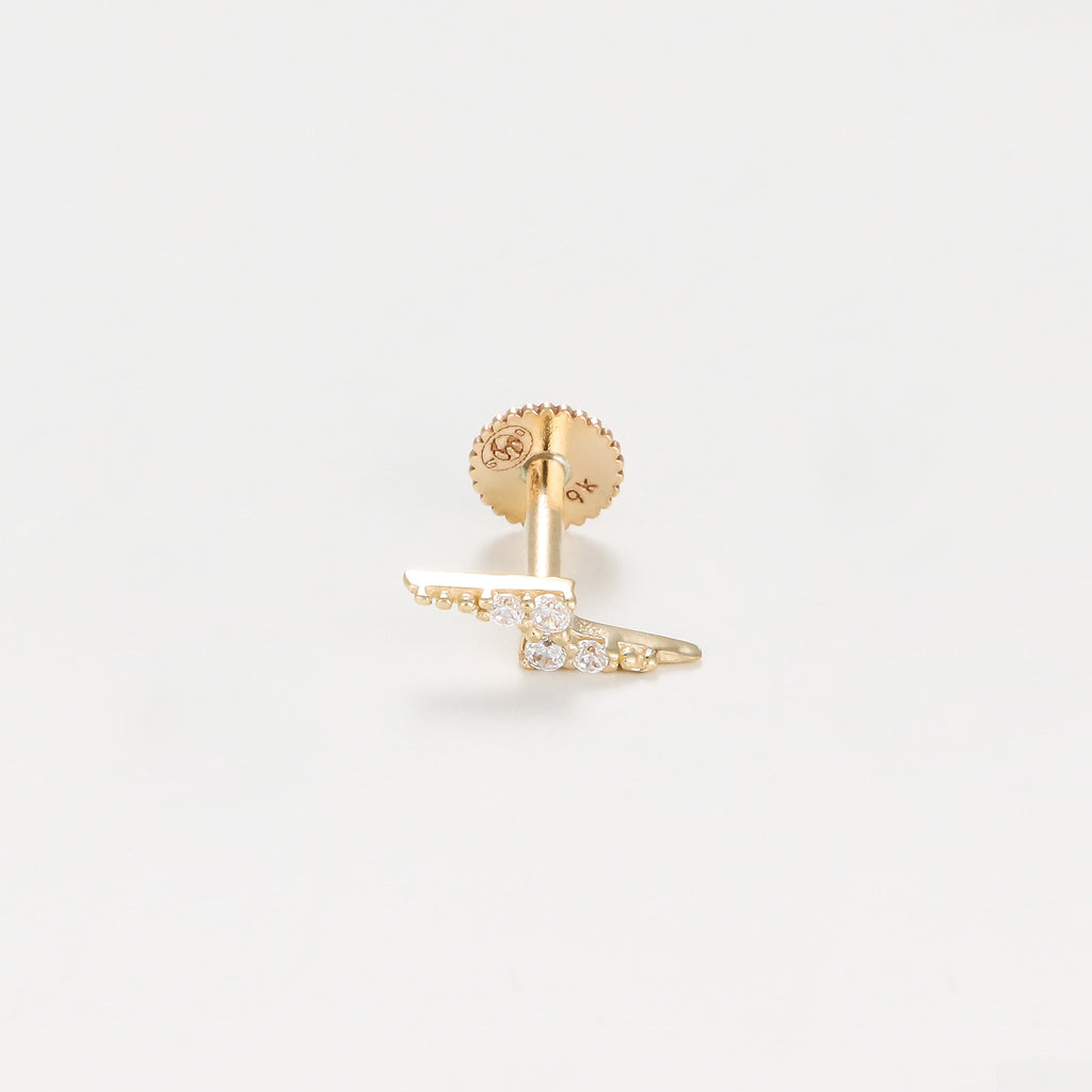 Single Cartilage Jewellery "Eclair Brillant "Yellow Gold