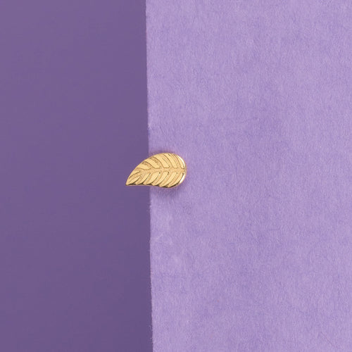 Bijou De Cartilage Unitaire "Feuille Dorée" - Or Jaune 375/1000