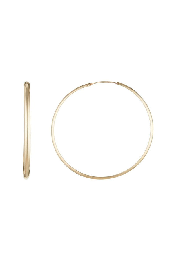 “Golden Hoop” Earrings 50 Mm 375/1000 Yellow Gold