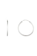 Boucles D'Oreilles "Sublime Créoles " 20 Mm Or Blanc 375/1000