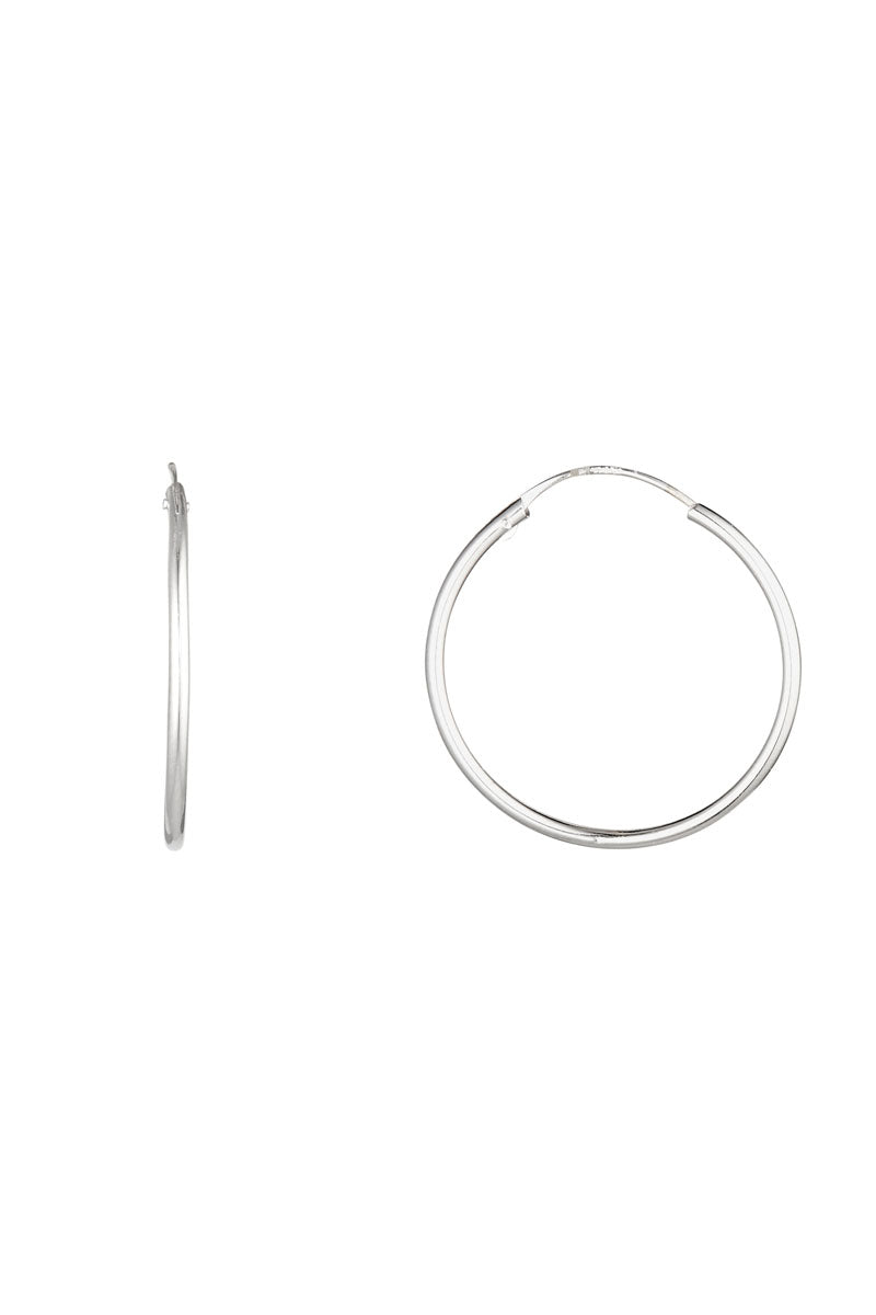 Boucles D'Oreilles "Sublime Créoles " 20 Mm Or Blanc 375/1000