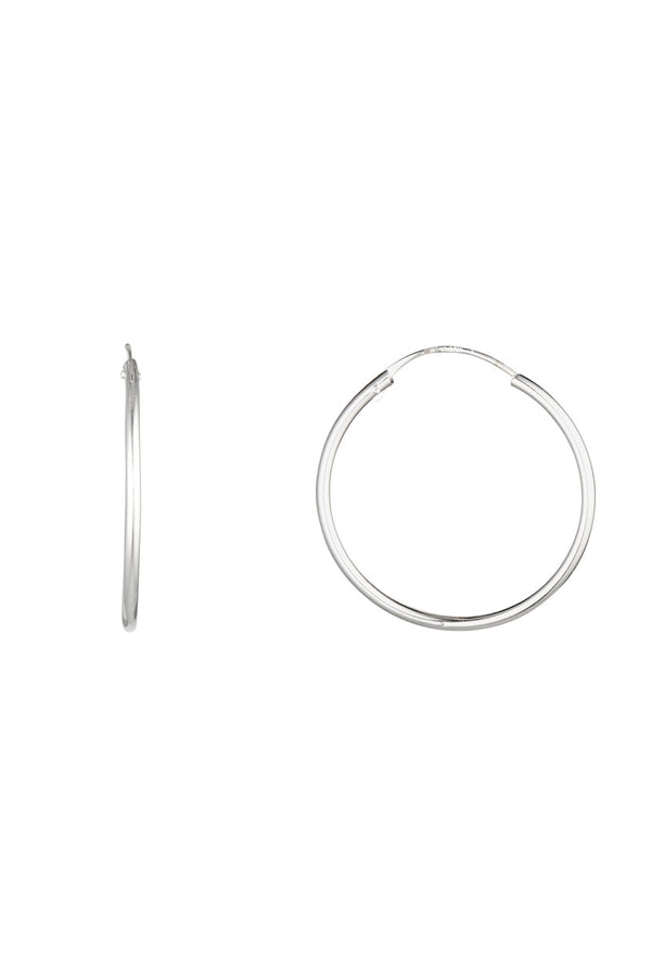 Boucles D'Oreilles "Sublime Créoles " 20 Mm Or Blanc 375/1000