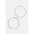Boucles D'Oreilles "Créoles Lisses" 30 Mm Or Blanc 375/1000