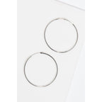 Boucles D'Oreilles "Créoles Lisses" 30 Mm Or Blanc 375/1000