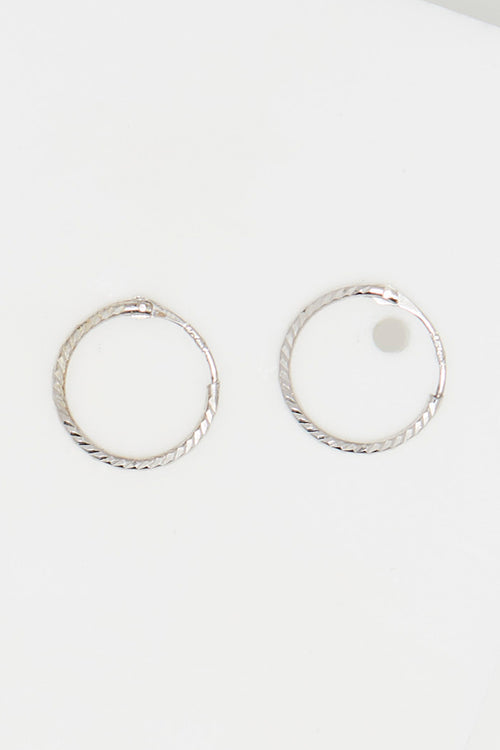 "10 mm twisted hoop earrings" 375/1000 White Gold