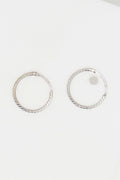 Boucles D'Oreilles "Créoles Twistées 10 Mm" Or Blanc 375/1000