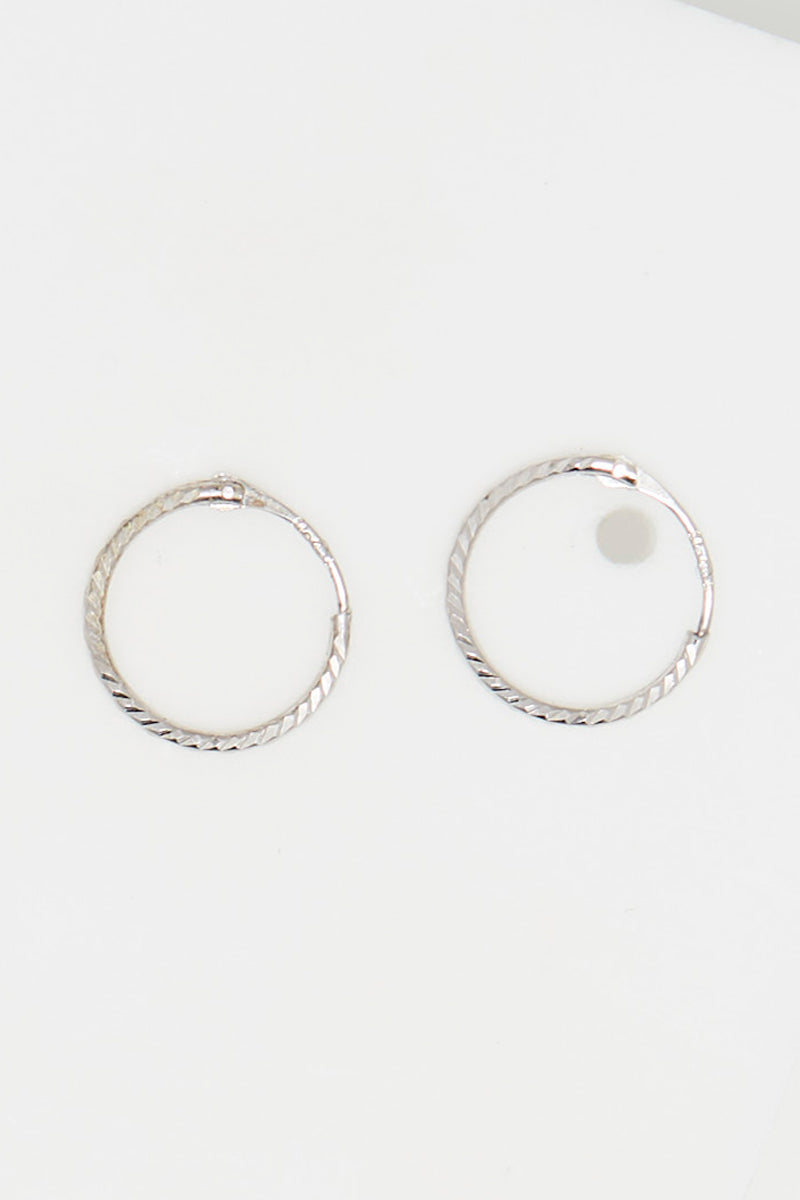 Pendientes “Criolla Torcida 10 Mm” Oro Blanco 375/1000