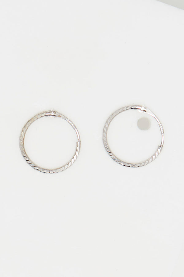 Pendientes “Criolla Torcida 10 Mm” Oro Blanco 375/1000