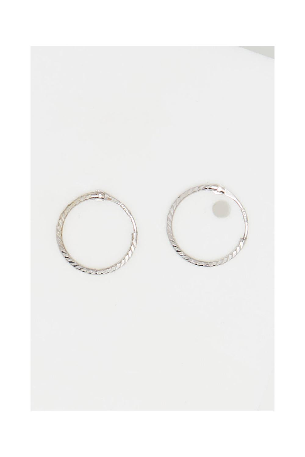 “10 Mm Twisted Creole” Earrings 375/1000 White Gold