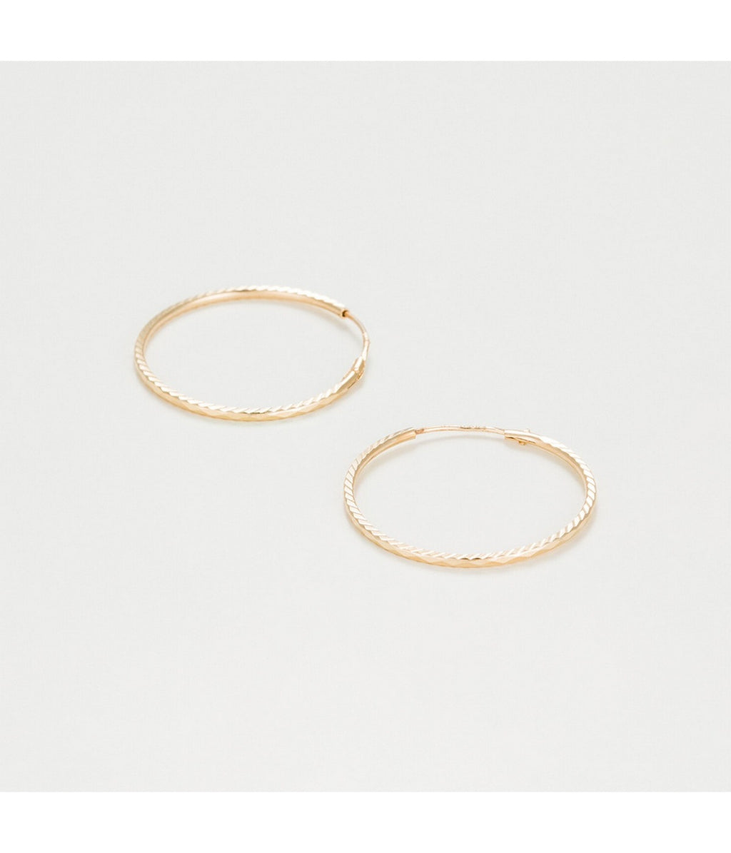 Boucles D'Oreilles "Créoles Twistées 20 Mm" Or Jaune 375/1000 - Or Jaune 375/1000