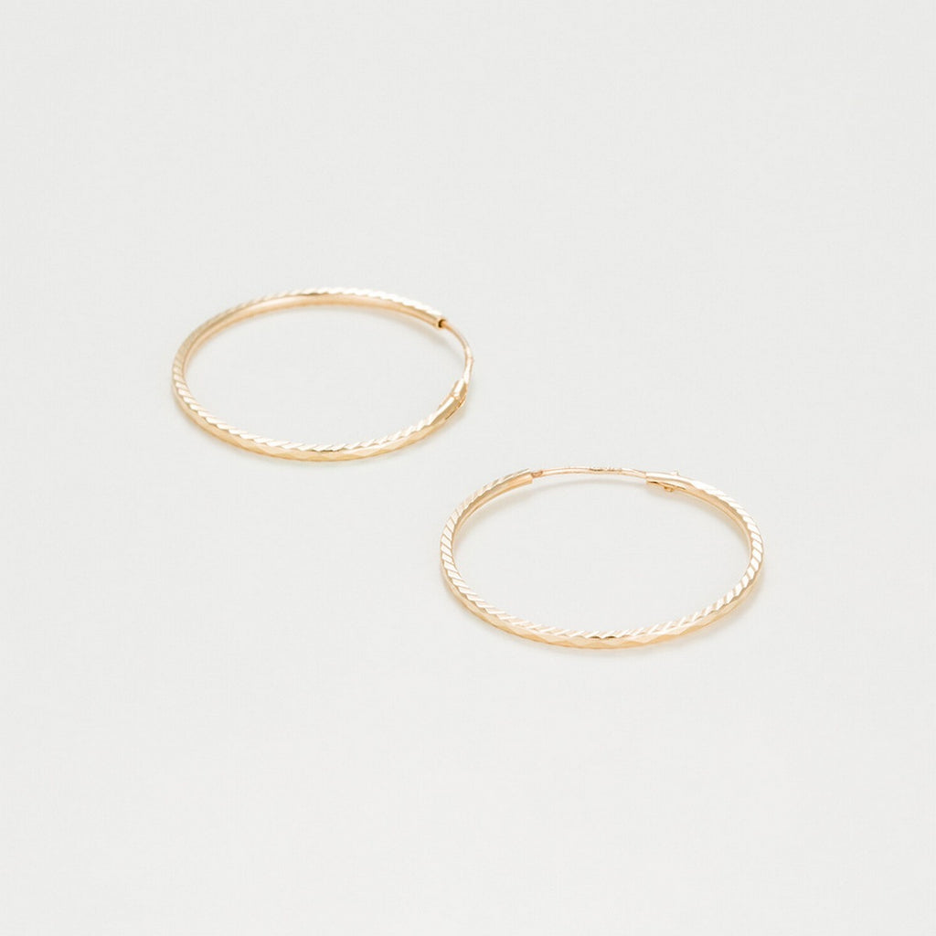 Boucles D'Oreilles "Créoles Twistées 20 Mm" Or Jaune 375/1000