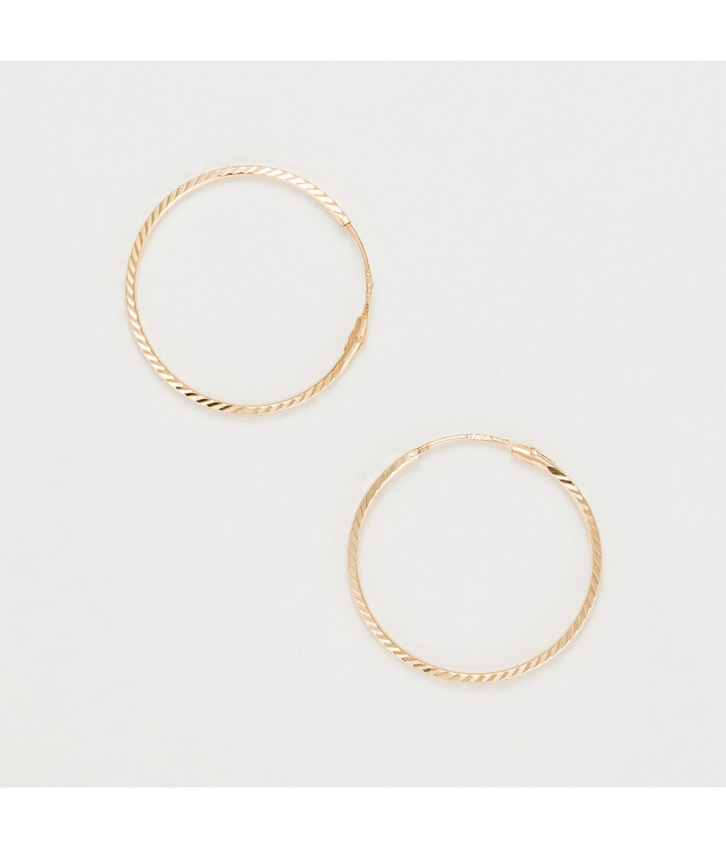 Boucles D'Oreilles "Créoles Twistées 20 Mm" Or Jaune 375/1000 - Or Jaune 375/1000