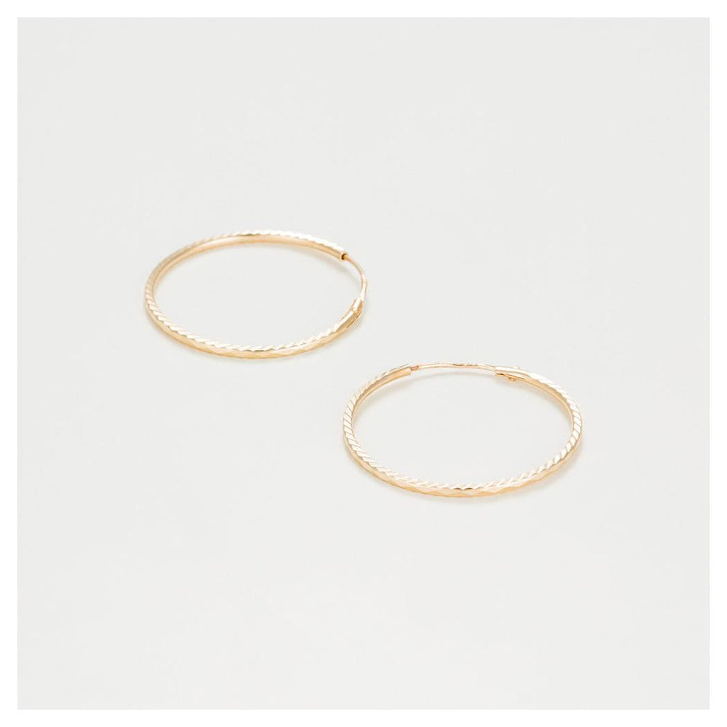 Boucles D'Oreilles "Créoles Twistées 20 Mm" Or Jaune 375/1000