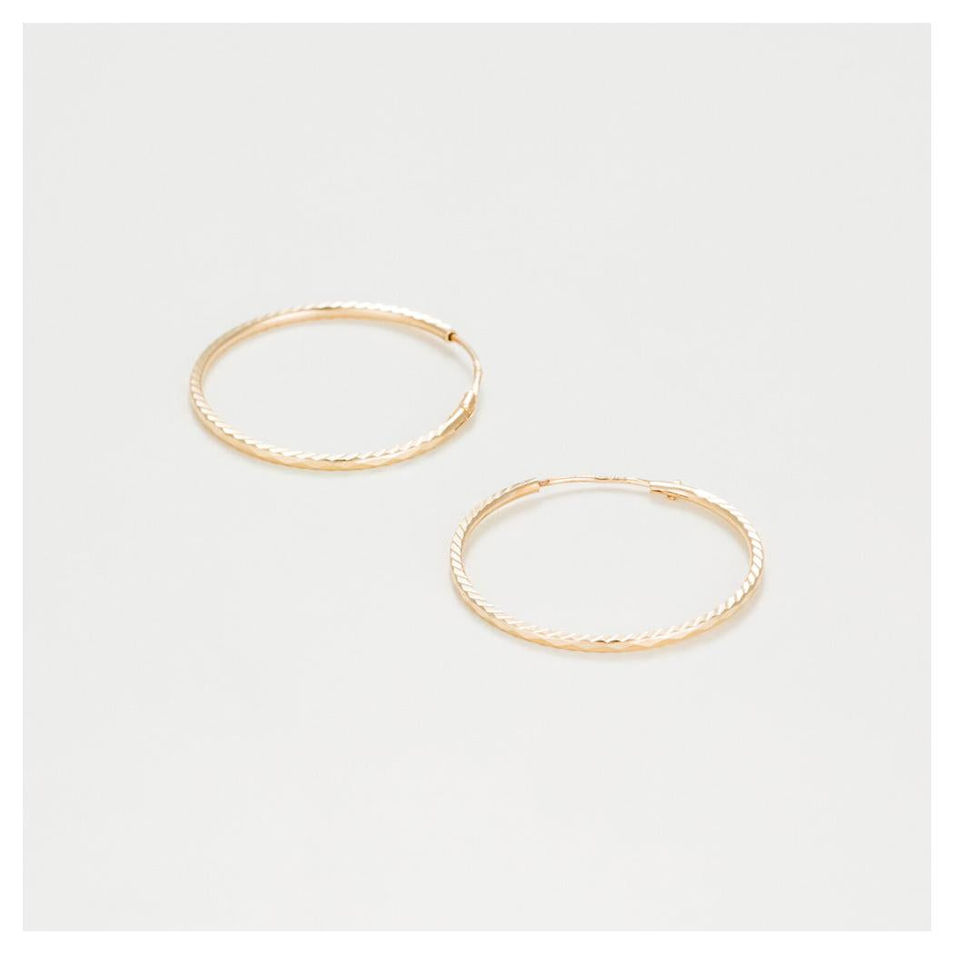 Boucles D'Oreilles "Créoles Twistées 20 Mm" Or Jaune 375/1000