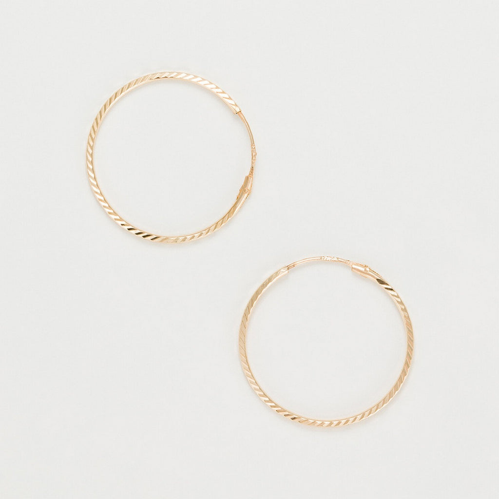 Boucles D'Oreilles "Créoles Twistées 20 Mm" Or Jaune 375/1000