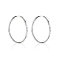 Pendientes Oro Blanco 375/1000 “20 Mm Criollas Torcidas”