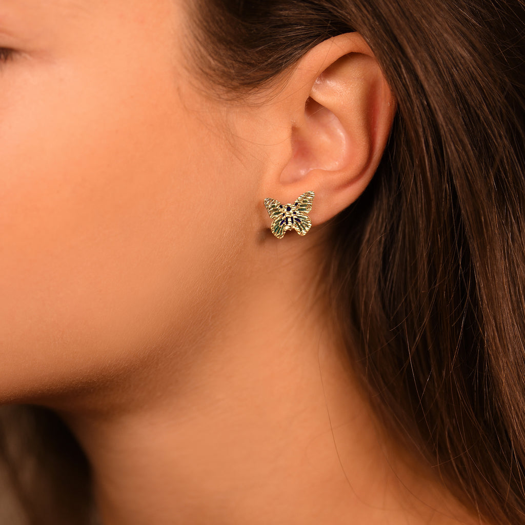 “Butterfly Lovers” Earrings 375/1000 Yellow Gold