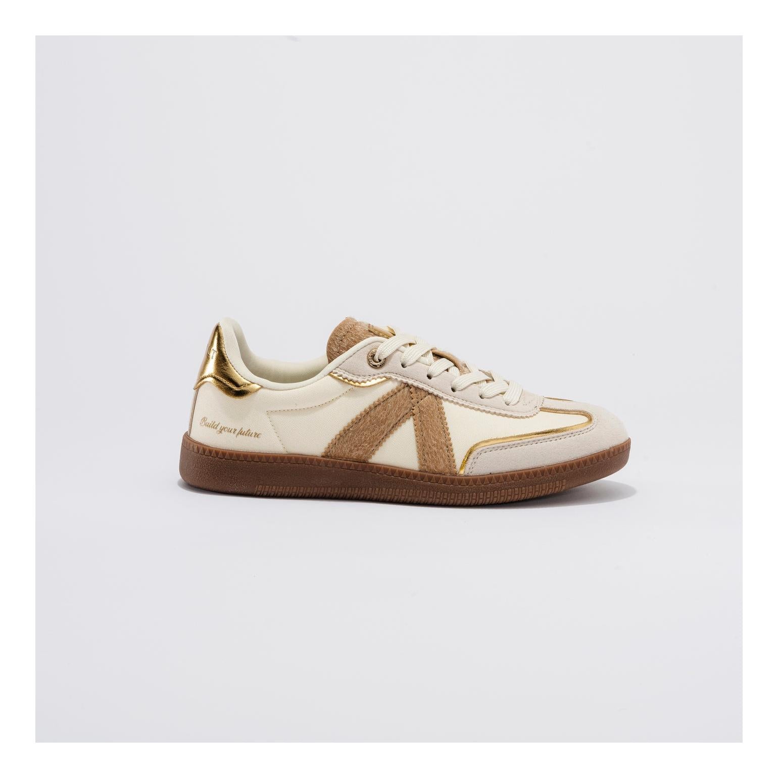Elite Classic Sneakers Tan-Beige-Pony Hair-Gold