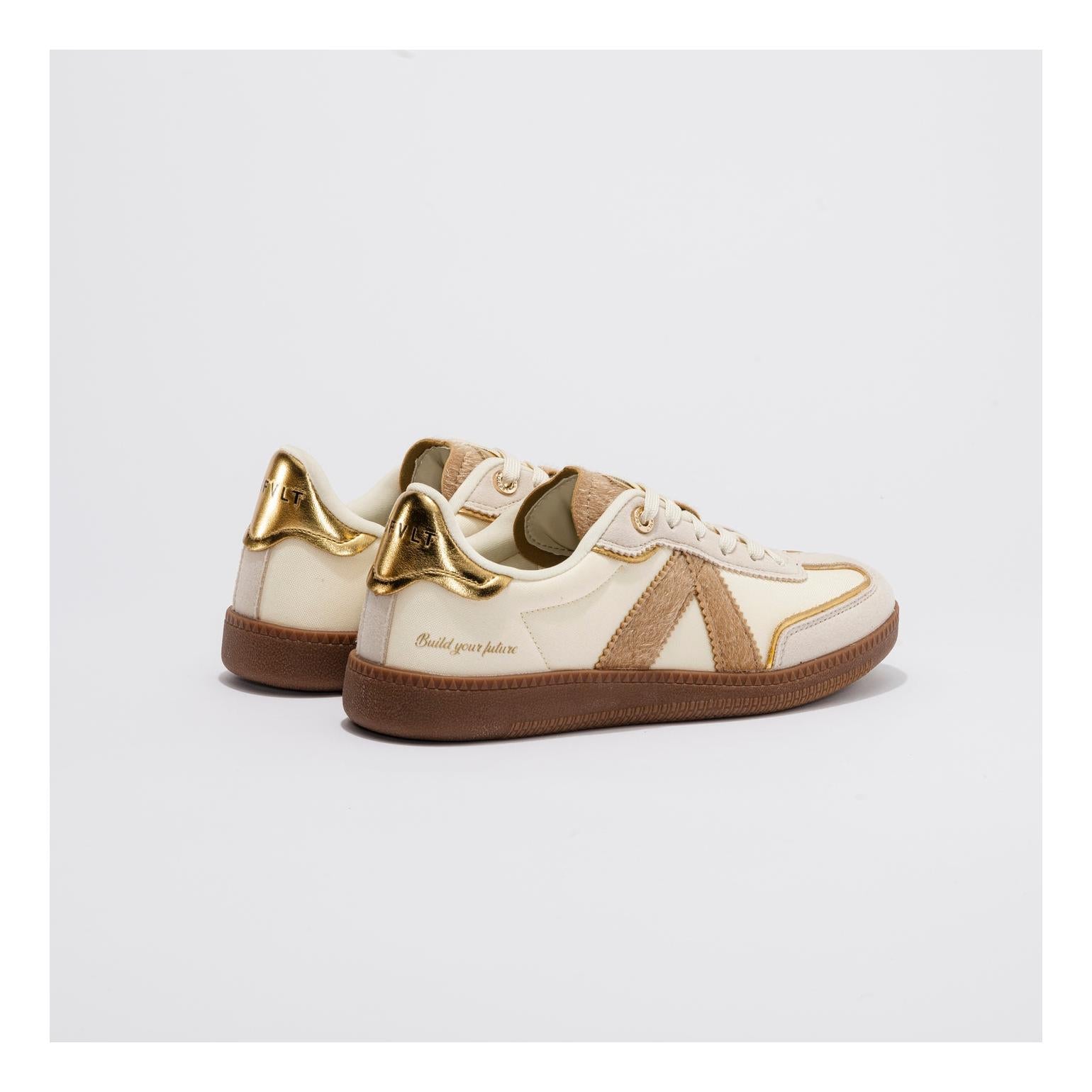 Elite Classic Sneakers Tan-Beige-Pony Hair-Gold