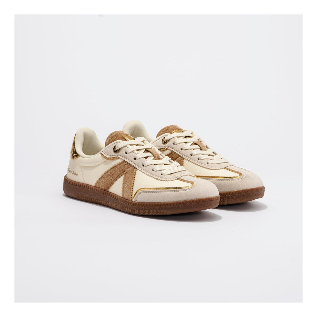 Elite Classic Sneakers Tan-Beige-Pony Hair-Gold