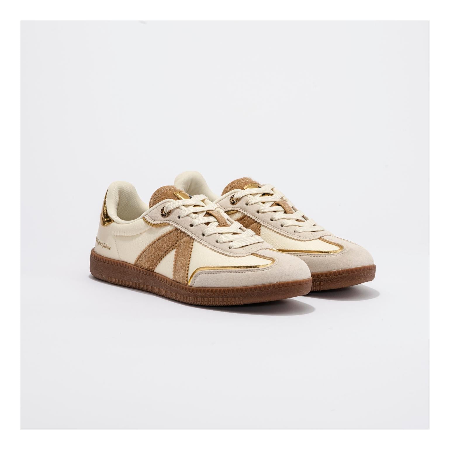 Elite Classic Sneakers Tan-Beige-Pony Hair-Gold