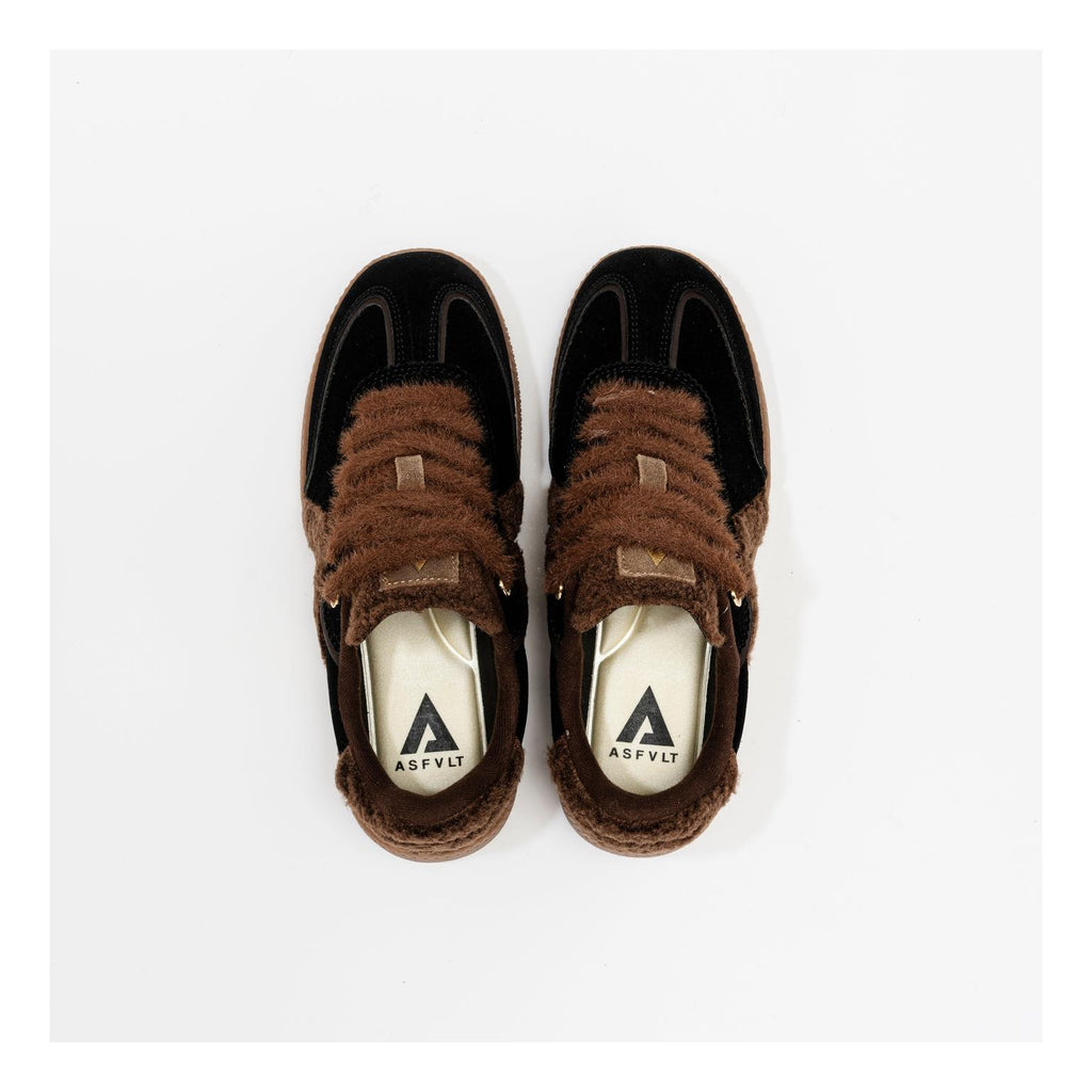 Zapatillas Elite Classic Negro-Marrón-Sherpa