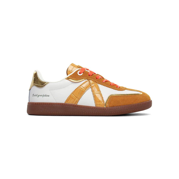 Zapatillas Elite Classic - Blanco/Cognac Croc/Oro