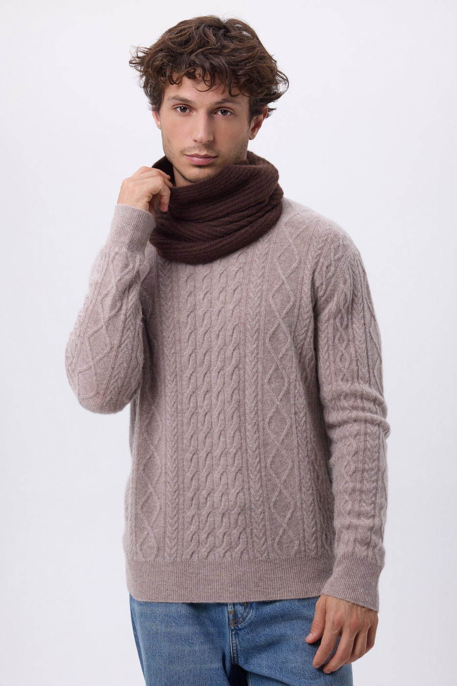 Scaldacollo Elio - Marrone Cioccolato - Unisex - 100% Cashmere
