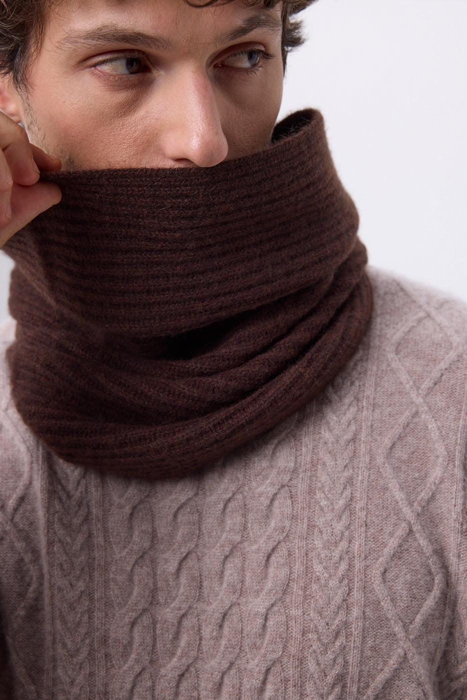Scaldacollo Elio - Marrone Cioccolato - Unisex - 100% Cashmere