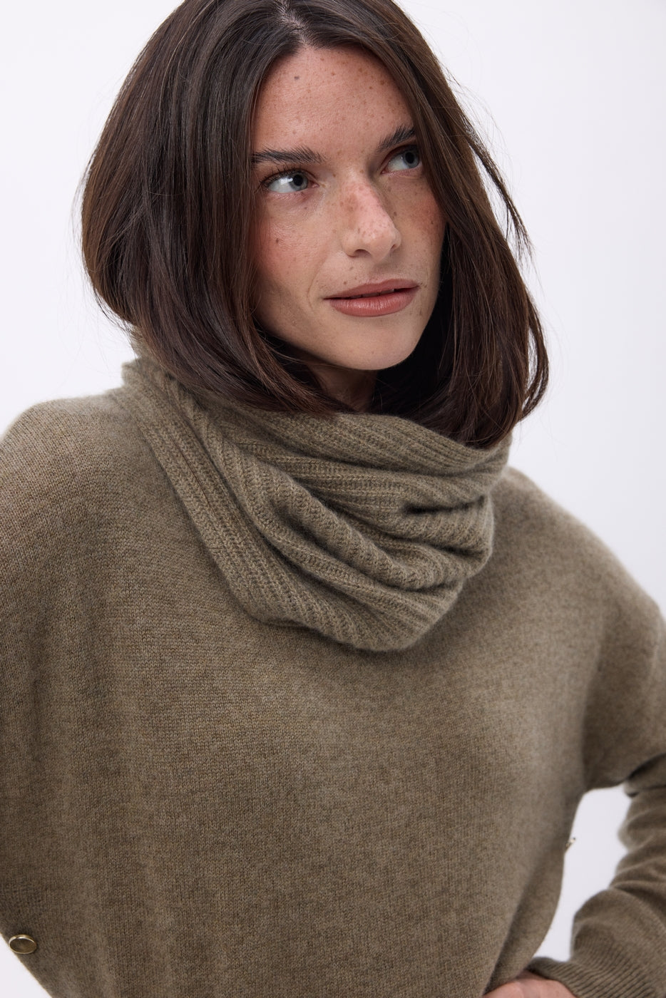 Scaldacollo Elio - Kaki Mélange - Unisex - 100% Cashmere