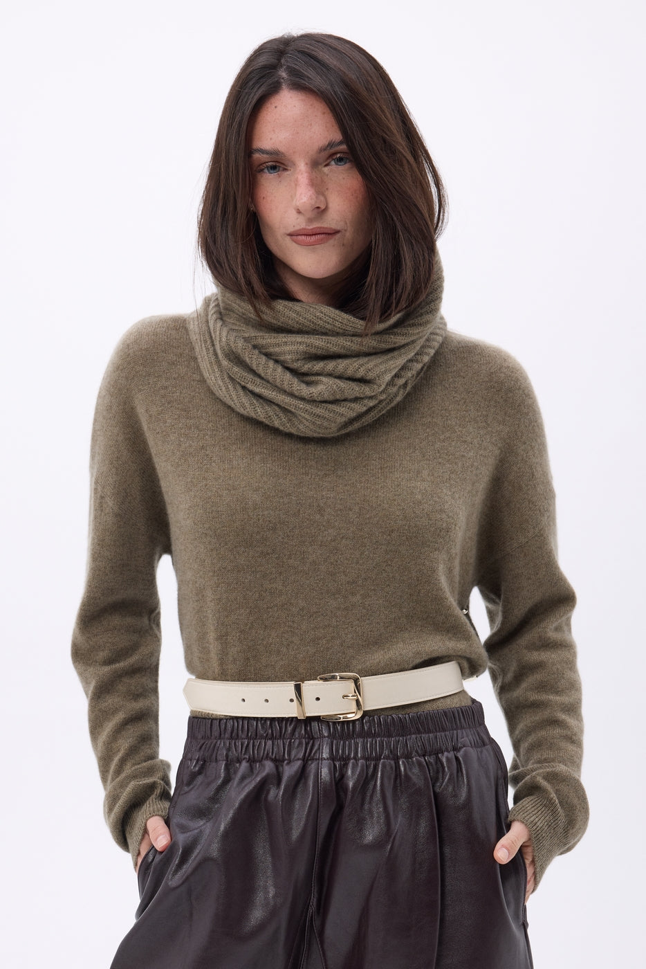 Scaldacollo Elio - Kaki Mélange - Unisex - 100% Cashmere