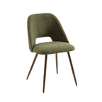 Elisabeth - Set van 2 stoelen - Stof en poten met eikeneffect - Groen