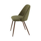 Elisabeth - Set van 2 stoelen - Stof en poten met eikeneffect - Groen