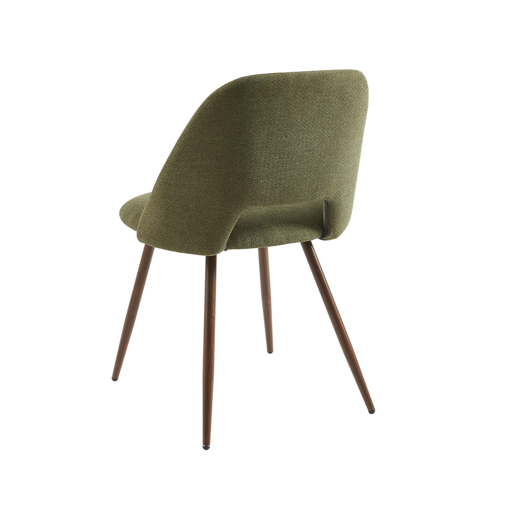 Elisabeth - Set van 2 stoelen - Stof en poten met eikeneffect - Groen