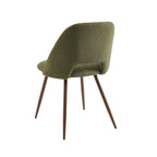 Elisabeth - Set van 2 stoelen - Stof en poten met eikeneffect - Groen