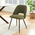 Elisabeth - Set van 2 stoelen - Stof en poten met eikeneffect - Groen