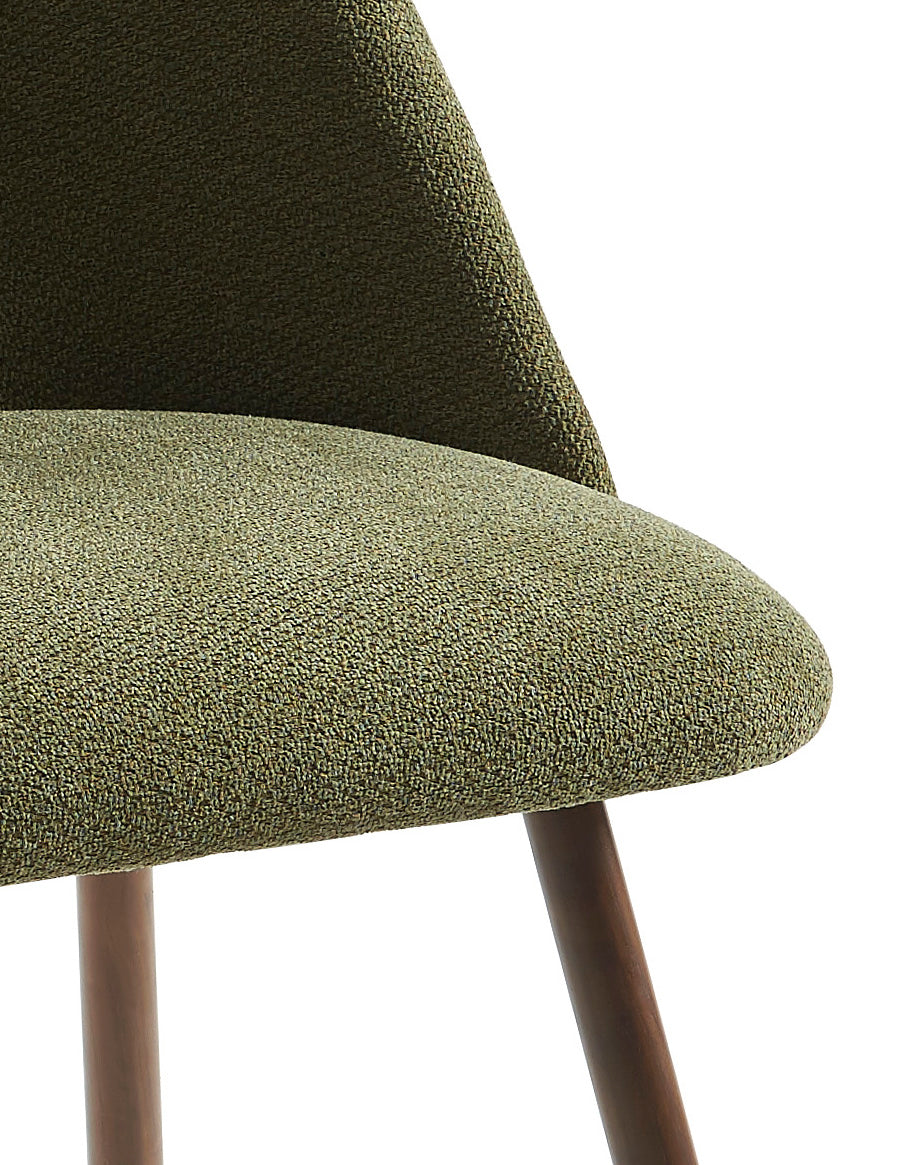 Elisabeth - Set van 2 stoelen - Stof en poten met eikeneffect - Groen