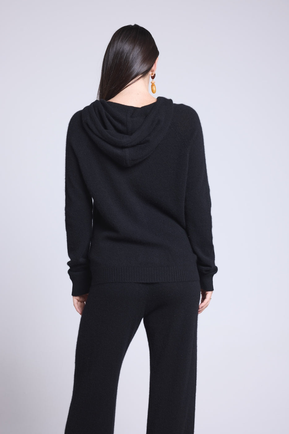 Vest Met Rits En Capuchon Elya - Zwart - Dames - 100% Kasjmier