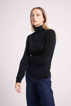 Pull Col Camioneur Zip Femme Emilie - Noir