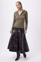 Troyer-Pullover mit Reißverschluss Emilie - Khakigrün - Damen