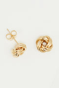 Boucles D'Oreilles "Noeud Torsadé 8 Mm" Or Jaune  375/1000