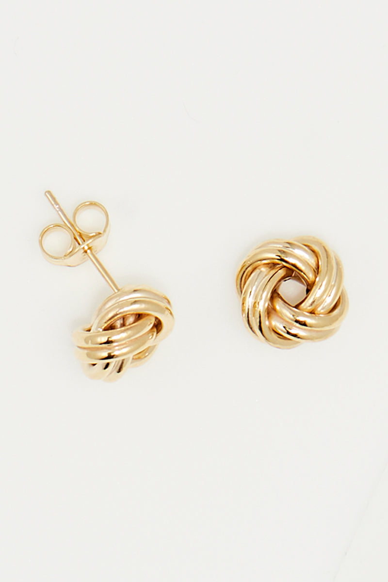 Boucles D'Oreilles "Noeud Torsadé 8 Mm" Or Jaune  375/1000