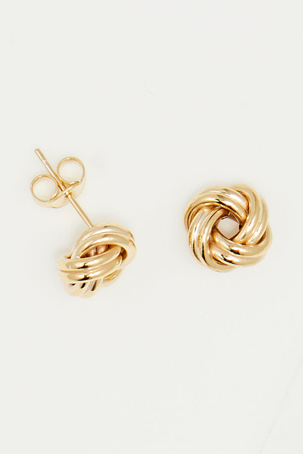 Boucles D'Oreilles "Noeud Torsadé 8 Mm" Or Jaune  375/1000
